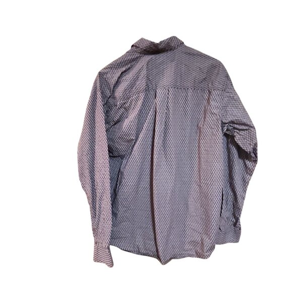 Cinch Mens Small Western Button-Up Shirt Diamond Print Burgundy/White Cotton - Picture 2 of 3